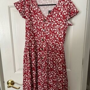 Fantaslook Women’s Floral Dress With Buttons And Pockets / NWT / Size S (#017)